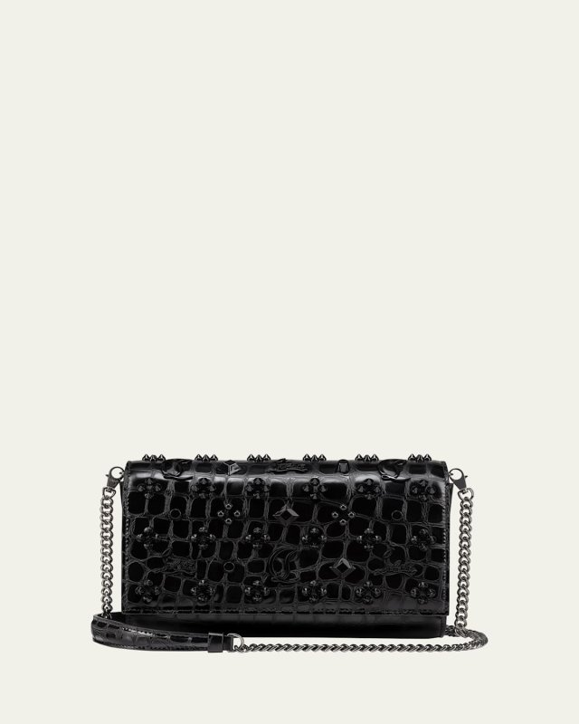 Paloma Clutch in Loubinthesky Croco Embossed Leather